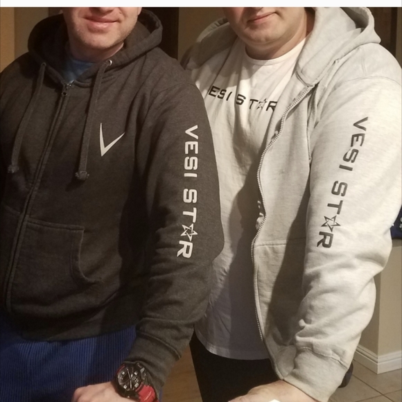 Vesi Star Cotton Hoodie, Zipper, Front Pockets - Picture 4 of 4